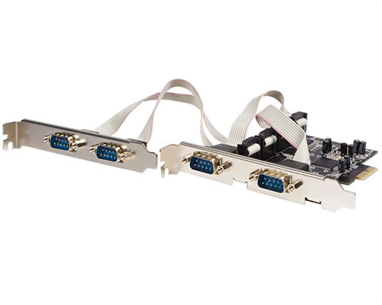PCI Express Serial Card 4 Port 16550 UART Includes Half Height