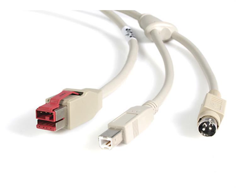 10ft 24V to Hosiden+USB PoweredUSB Cable Powered USB 2.0 Cables