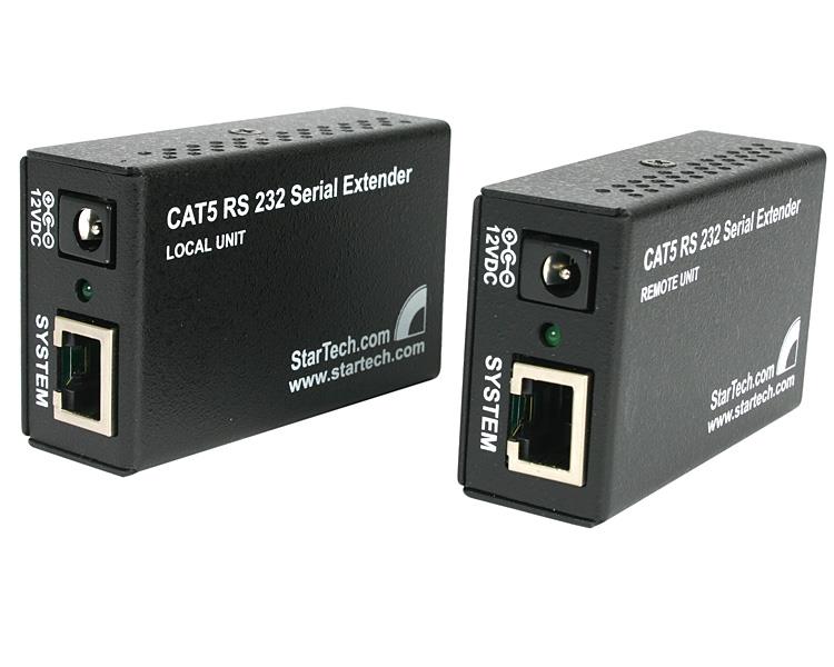 up to 3300-Feet 1000 Meters StarTech.com RS232EXTC1 Serial DB9 RS232 Extender Over Cat 5