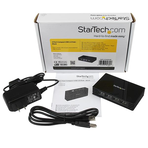 4 Port Compact Black Usb 20 Hub Usb2 Hubs Startechcom Canada