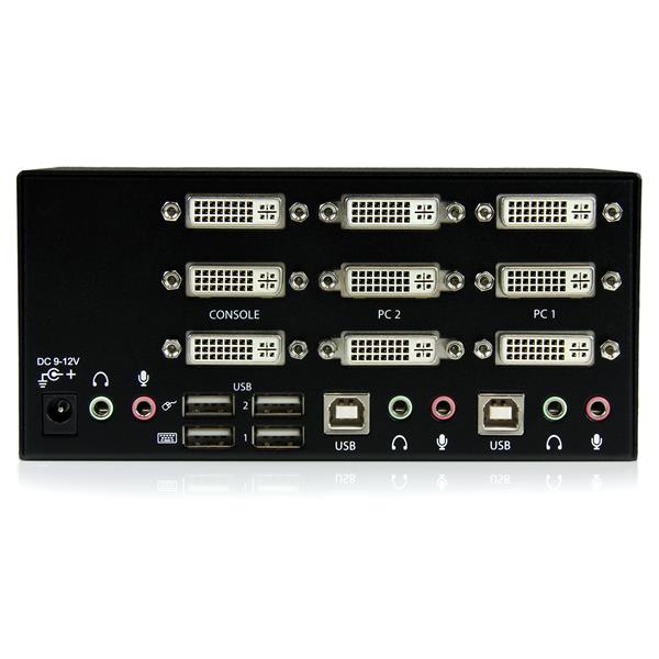  for 2 Port Triple Monitor DVI USB KVM Switch with Audio & USB 2.0 Hub