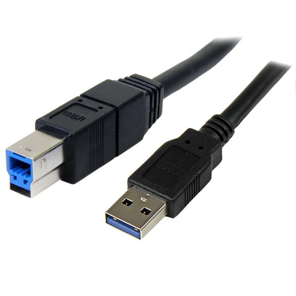 USB 3.0 A to B Cable - 3m, Black | USB 3.0 Cables