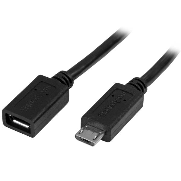  USB maschio a femmina - Cavo di estensione micro-USB di 50cm - Nero