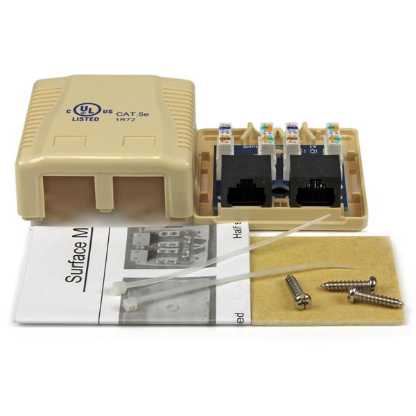 Dual Cat 5e RJ45 Wall Jack Ivory Network Wall Boxes