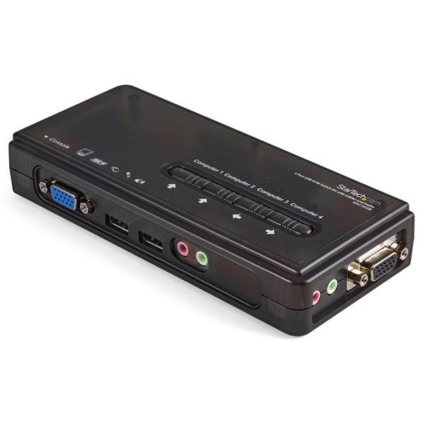 4 Port USB KVM Switch w/ Audio & Cables KVM Switches