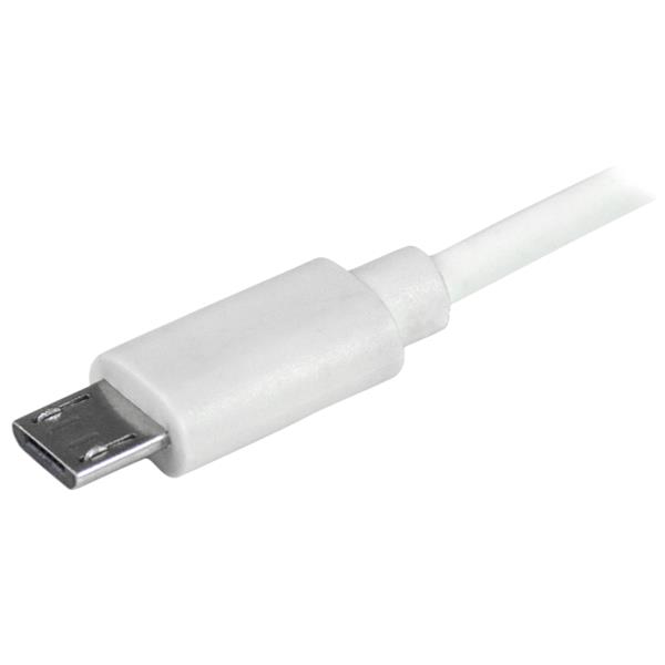 White DualPort Car Charger Micro USB and USB USB Adapters
