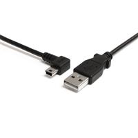 3 ft Mini USB Cable - A to Left Angle Mini B