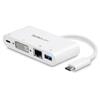 USB-C Multiport Adapter with DVI - USB 3.0 Port - 60W PD - White