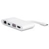USB-C Multiport Adapter for Laptops - 4K HDMI or VGA - GbE - USB 3.0 - White and Silver