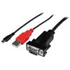 Micro USB to RS232 DB9 Serial Adapter Cable for Android with USB Charging - M/M